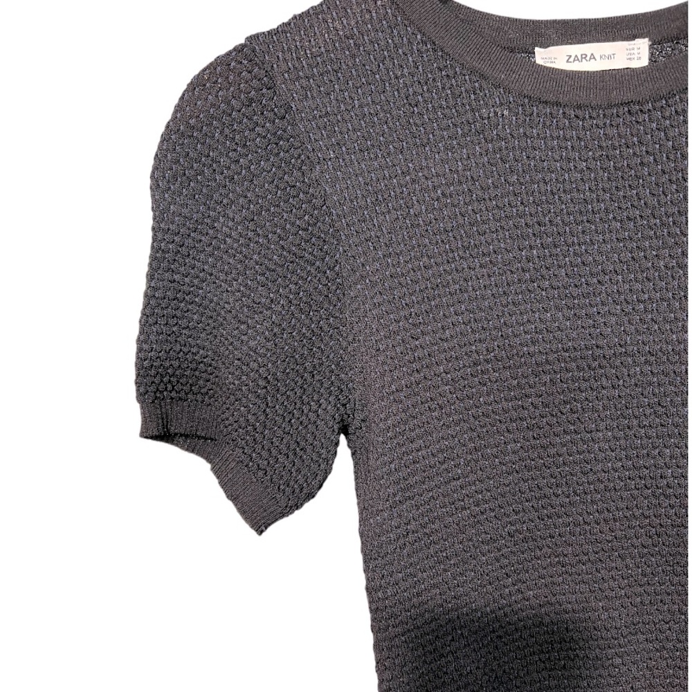 NWOT Zara navy blue knit top. - Picture 3 of 4